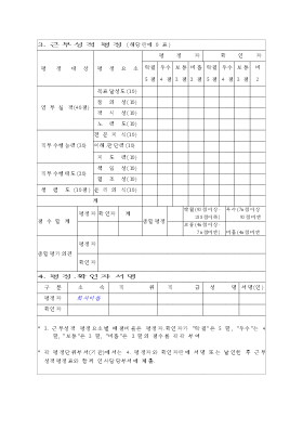 근무성적평정서(을)